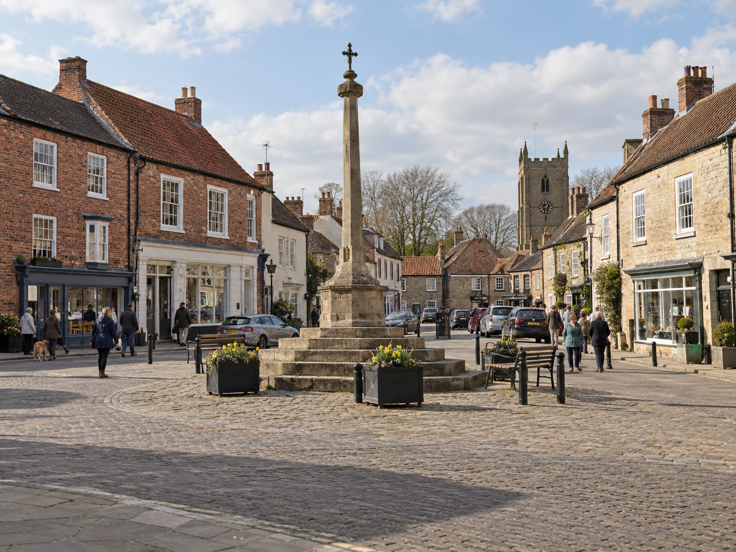 Easingwold Market Place in North Yorkshire